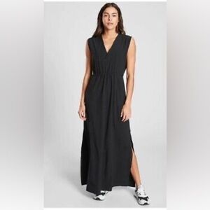 Athleta Marlow Maxi Dress Black Sz Small Beach Lounge Athleisure Activewear